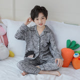 Kid Boy Pajamas Simulted Silk Ice Silk Homewear Pajamas