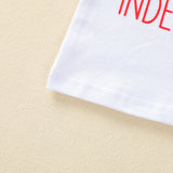 Baby Kids Boys Independence Day Letter Printed Tank Tops Shorts Sets