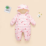 Baby Winter Cotton Climbing  Down Cotton One-piece Plush Rompers