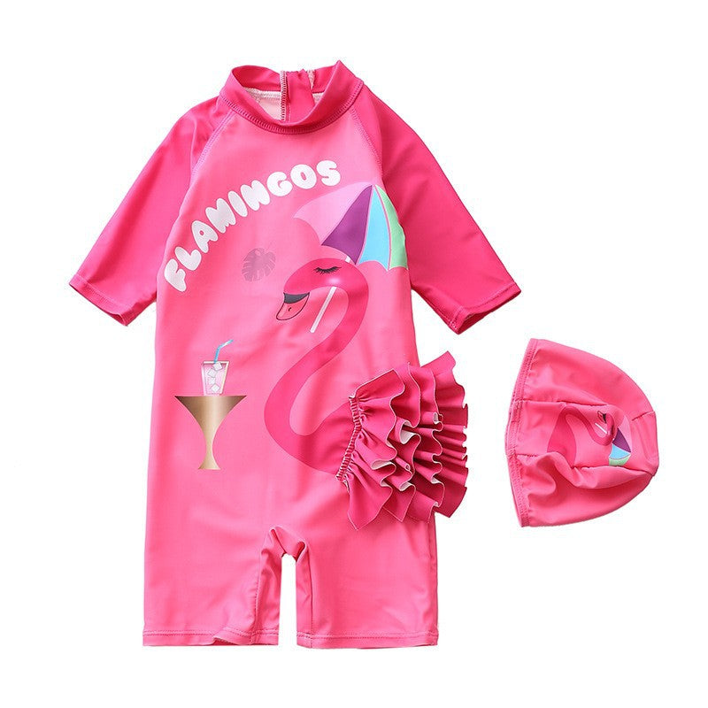 Kid Baby Girl Jumpsuit Swan Cute Swimsuit