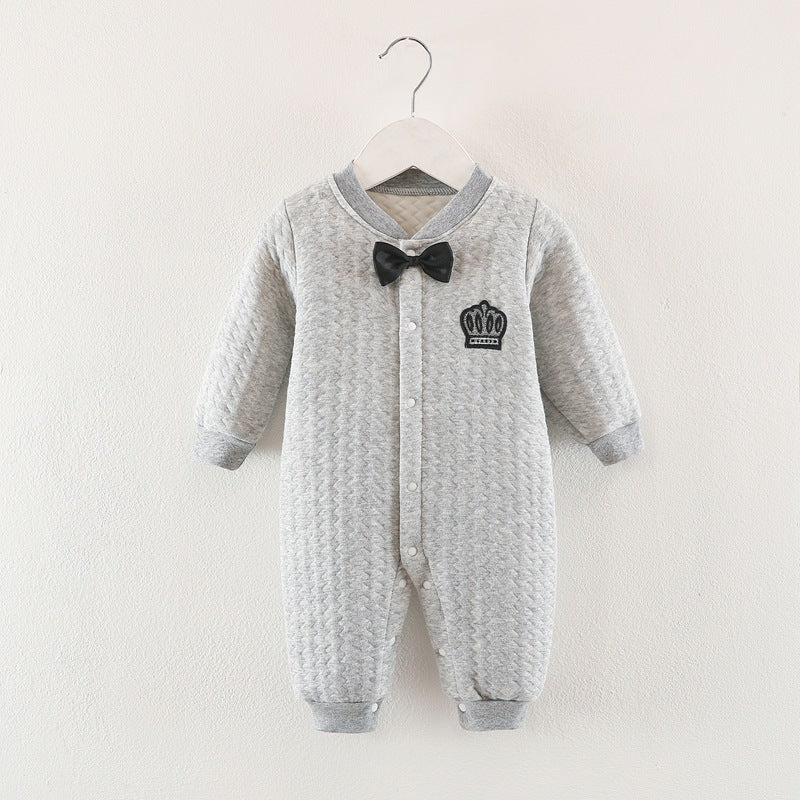 Baby Autumn Winter Cotton Three-layer Warm One-piece Thickened Rompers