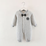 Baby Autumn Winter Cotton Three-layer Warm One-piece Thickened Rompers