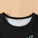 Halloween Kid Baby Girl Skull Print Long-sleeved Suit 2 Pcs Sets