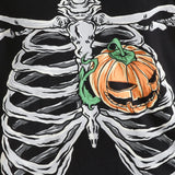 Halloween Kid Baby Girl Skull Print Long-sleeved Suit 2 Pcs Sets