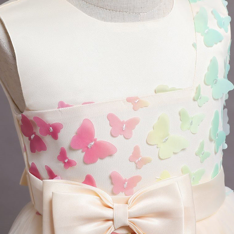 Kid Girl Long Flower  Princess Pengpeng Birthday Party Dresses