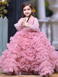 Kid Baby Girls Catwalk Princess Flower Appliqué Cake Dresses