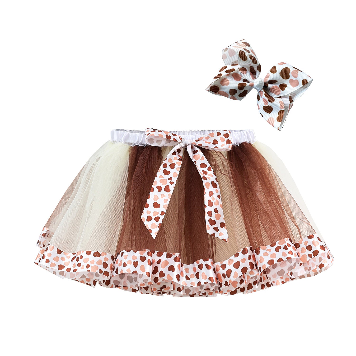 Kid Girls Lined Cartoon Cow Zebra Skirts