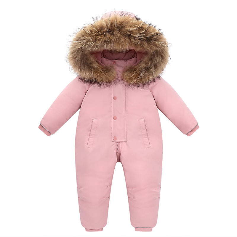 Baby One-piece Down Infant Jumpsuit Thickened Rompers