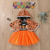 Baby Girl Autumn Winter Halloween Pumpkin Letter Sleeveless Dress