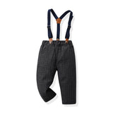 Kid Boy Long-sleeved Cotton Suspenders Korean 3 Pcs Sets