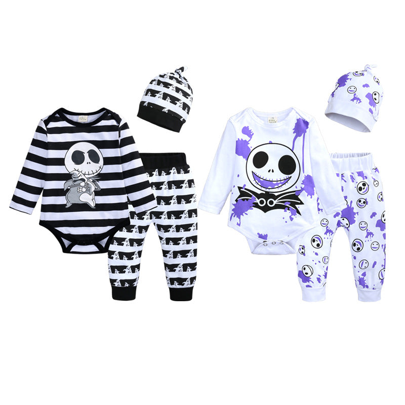Halloween Baby Little Boy INS Long Sleeve Bodysuit 3 Pcs Set