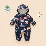 Baby Winter Cotton Climbing  Down Cotton One-piece Plush Rompers
