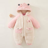 Newborn Down Cotton Jumpsuit Bodysuit Winter Hooded Romper