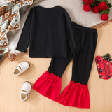 Halloween Kid Baby Girl Skull Print Long-sleeved Suit 2 Pcs Sets