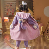 Kid Girls Flannel Thickened Coral Velvet Autumn Winter Pajamas Suits