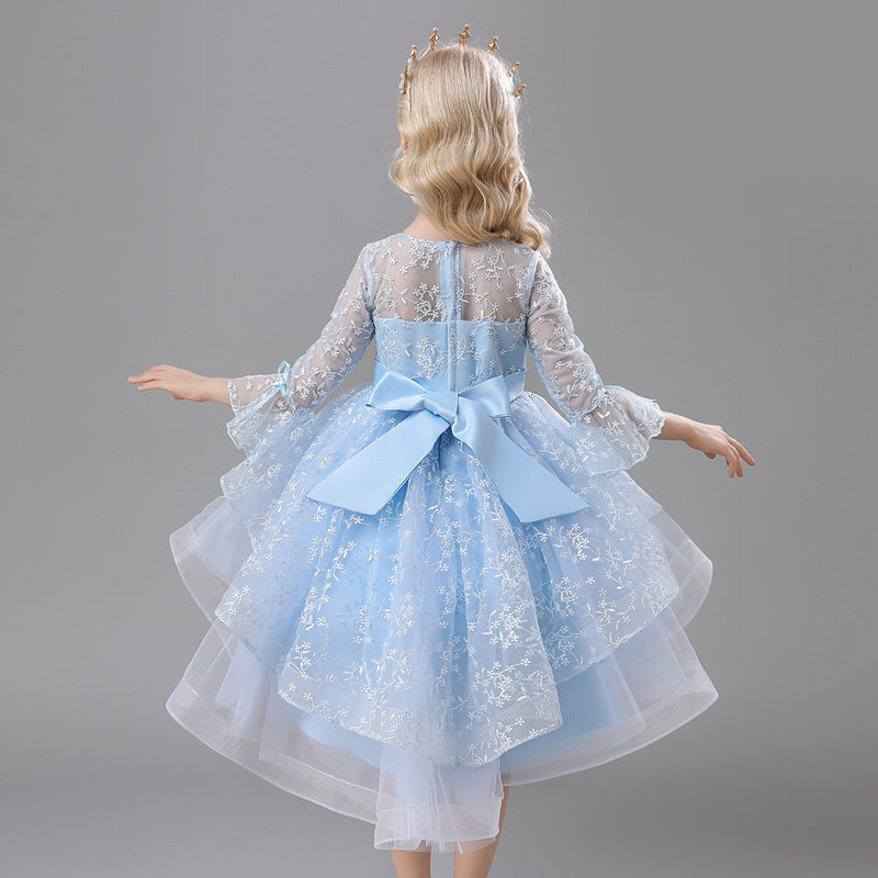 Kid Girls Princess Flower Puffy Wedding Dress