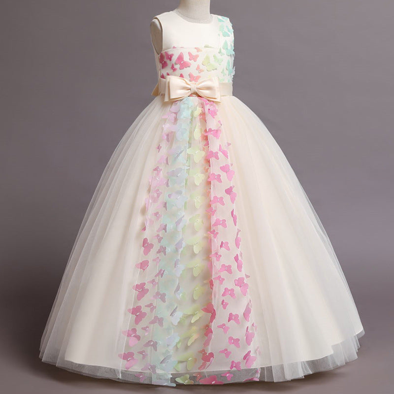 Kid Girl Long Flower  Princess Pengpeng Birthday Party Dresses