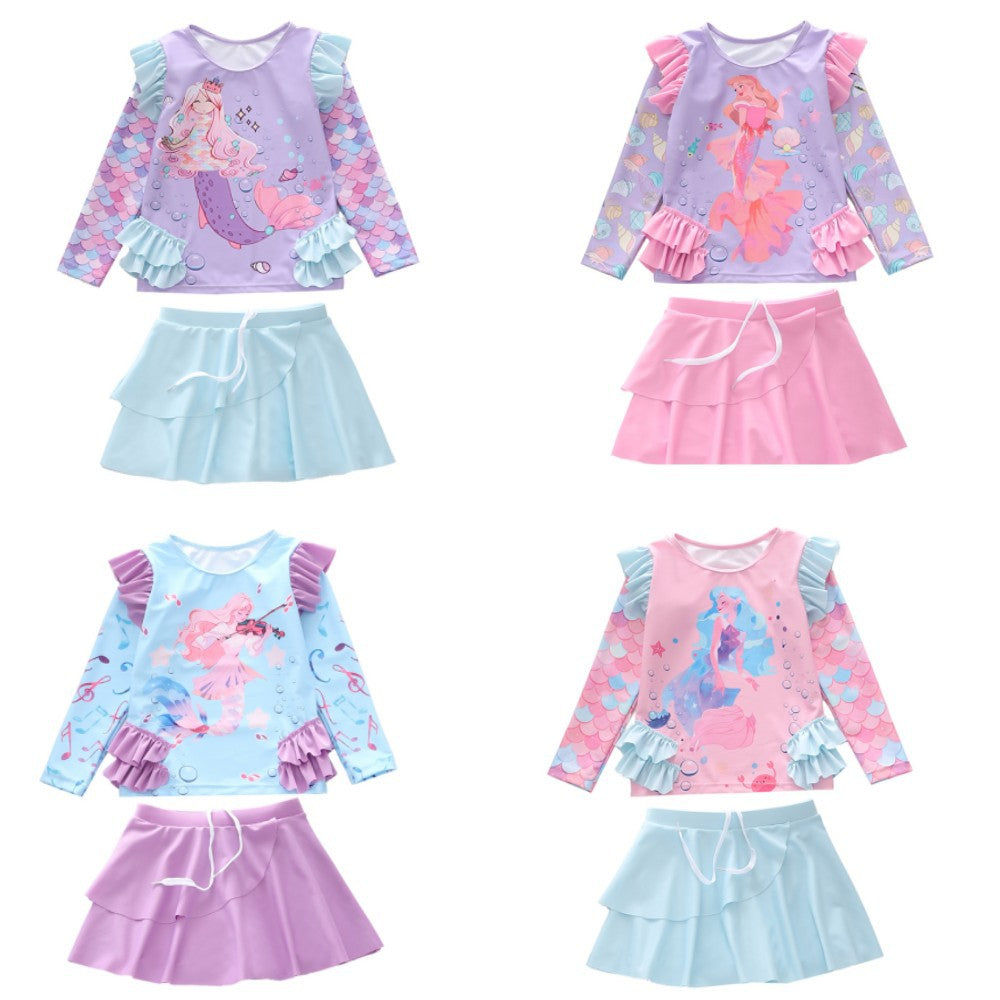 Kid Baby Girls Split Three-dimensional Lotus Leaf Swimsuit