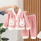 Kid Baby Girls Pajamas Autumn Winter Cotton Plush Home Pajamas