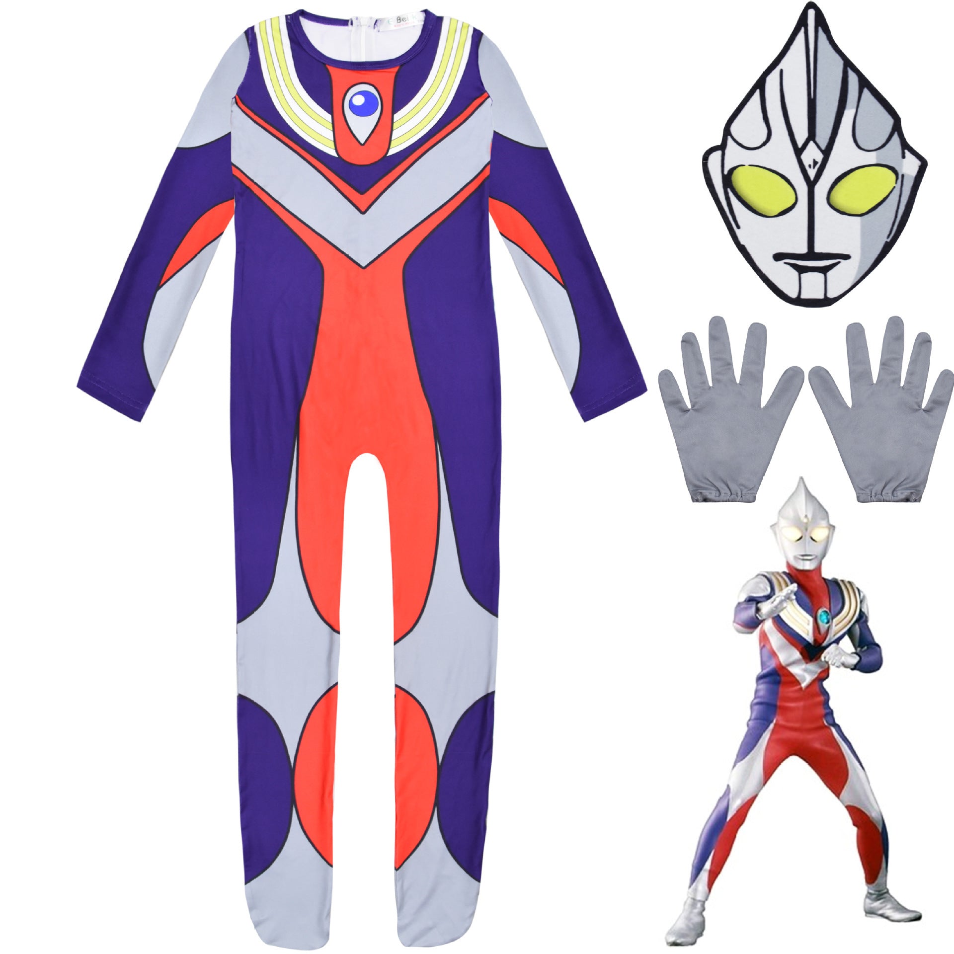 Kid Boy Halloween Manga Ultraman Cosplay Costume Pajamas