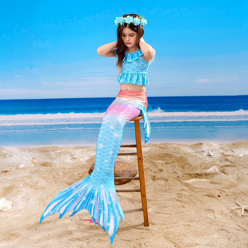 Kid Girls Swimming Mermaid Tail Swimsuits Swimwear