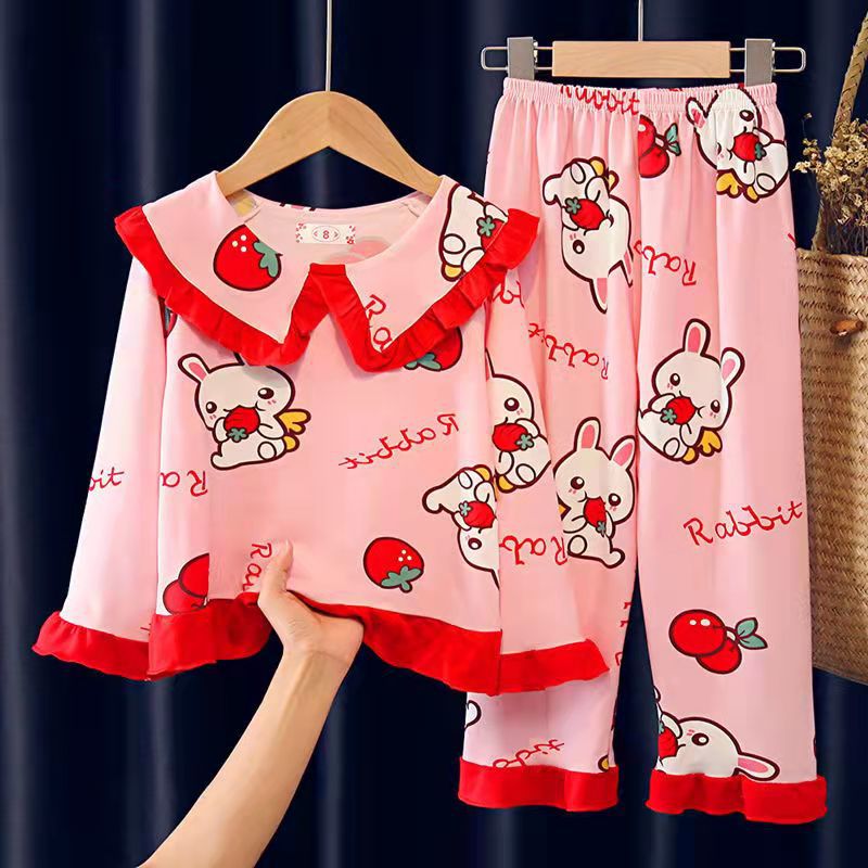 Kid Baby Girl Boy Long Sleeve Doll Cartoon Suit Pajamas