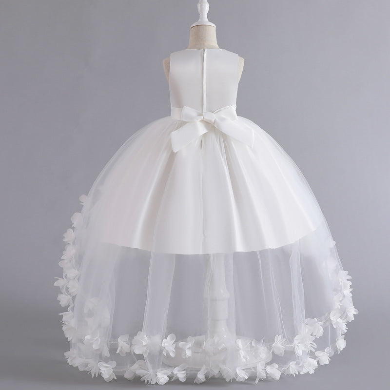 Kid Girl Princess Sleeveless Puffy Flower Wedding Performance Dresses