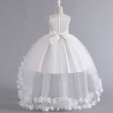 Kid Girl Princess Sleeveless Puffy Flower Wedding Performance Dresses
