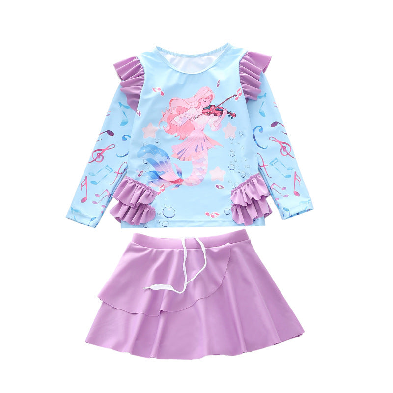 Kid Baby Girls Split Three-dimensional Lotus Leaf Swimsuit