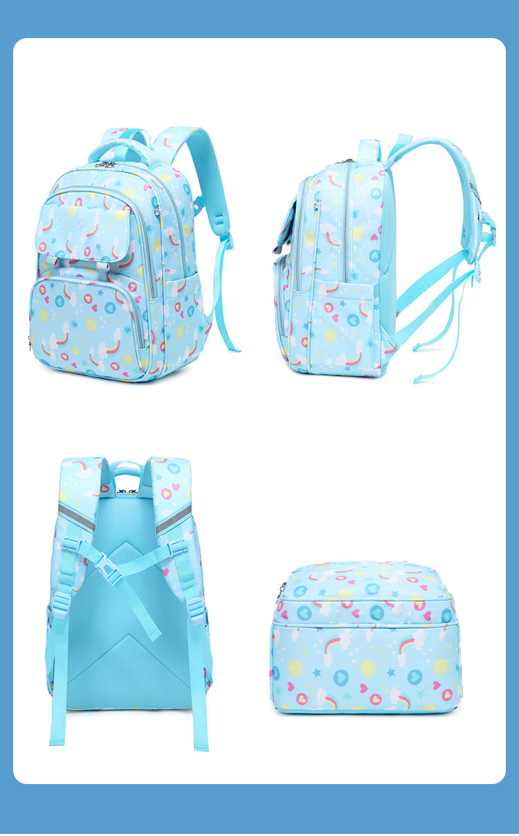 Kid Backpack Cartoon Printed Primary Secondary Schoolbag Two-piece