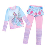 Kid Girl Split Long-sleeved Conservative Sun Protection Swimsuit