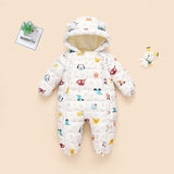 Baby Winter Cotton Climbing  Down Cotton One-piece Plush Rompers