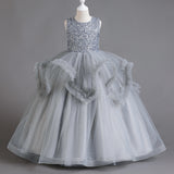 Kid Girl Wedding Flower Princess Piano Performance Dress