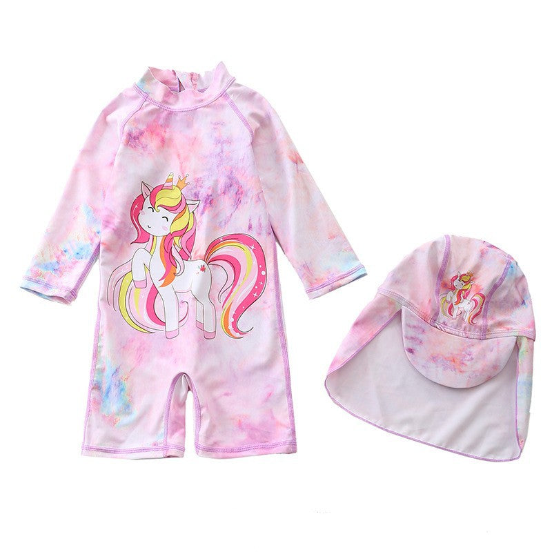 Kid Baby Girl Surfing Suits Long Sleeved Sun Protection Swimsuits