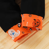 Happy Halloween Baby Pumpkin Print Lettering Harmonic 2 Pcs Set