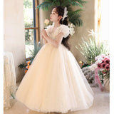 Kid Girl Princess Light Luxury Niche Flower Piano Performance Dresses