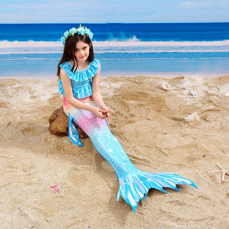 Kid Girls Swimming Mermaid Tail Swimsuits Swimwear