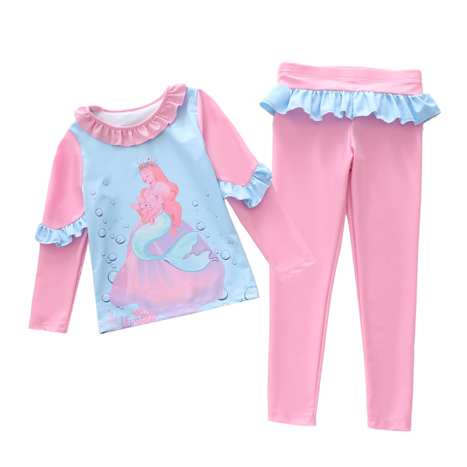 Kid Girl Split Body Conservative Cute Swimsuit