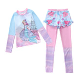 Kid Girl Split Long-sleeved Conservative Sun Protection Swimsuit