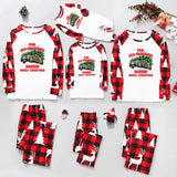 Family Matching Home Suit Christmas Plaid Patchwork Printed Pajamas