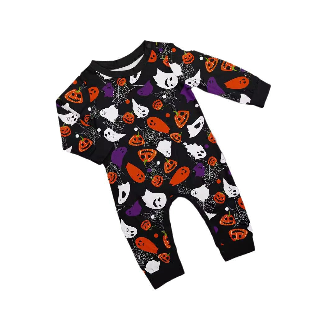 Family Matching Halloween Carnival Pumpkin Wizard Printed Loungewear Pajamas