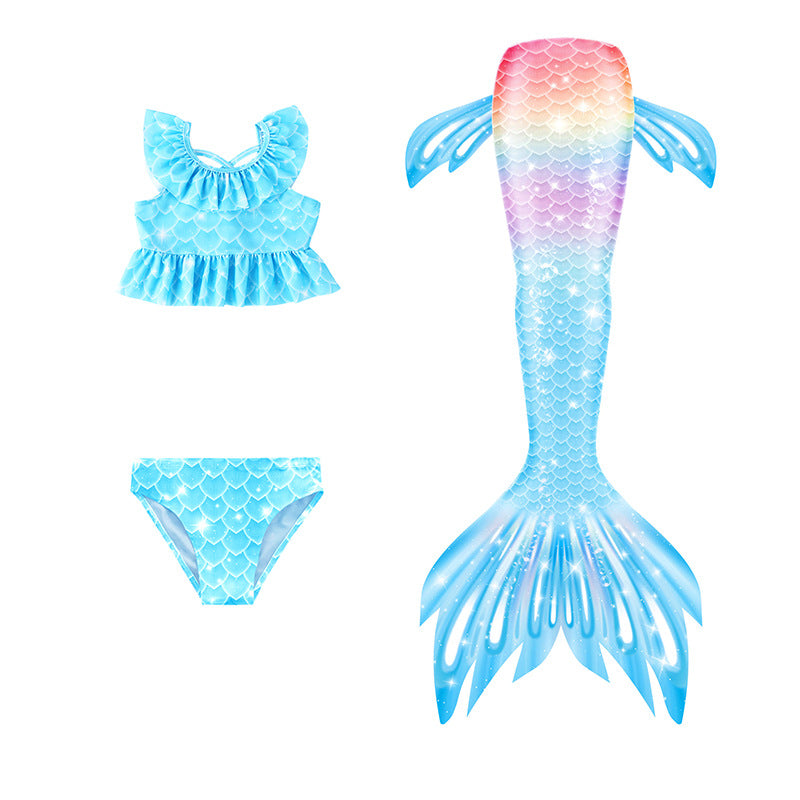 Kid Girls Swimming Mermaid Tail Swimsuits Swimwear