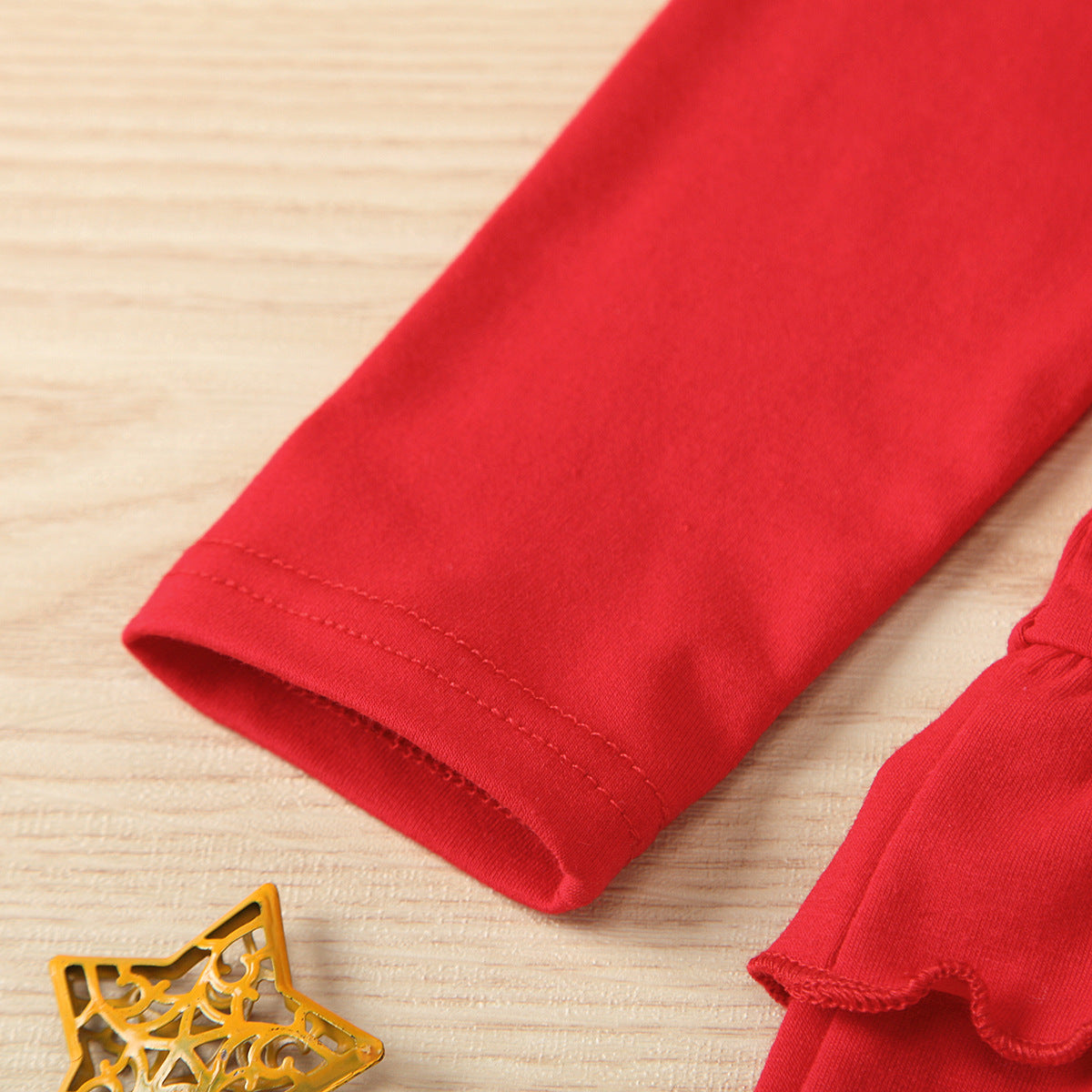 Kid Baby Girls Red Long Sleeved Christmas Striped 2 Pcs Sets