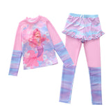 Kid Girl Split Long-sleeved Conservative Sun Protection Swimsuit