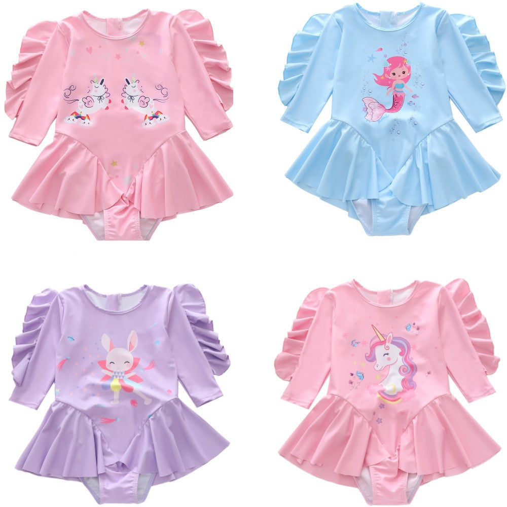 Kid Baby Girl  One-piece Sun Resistant Swimsuit