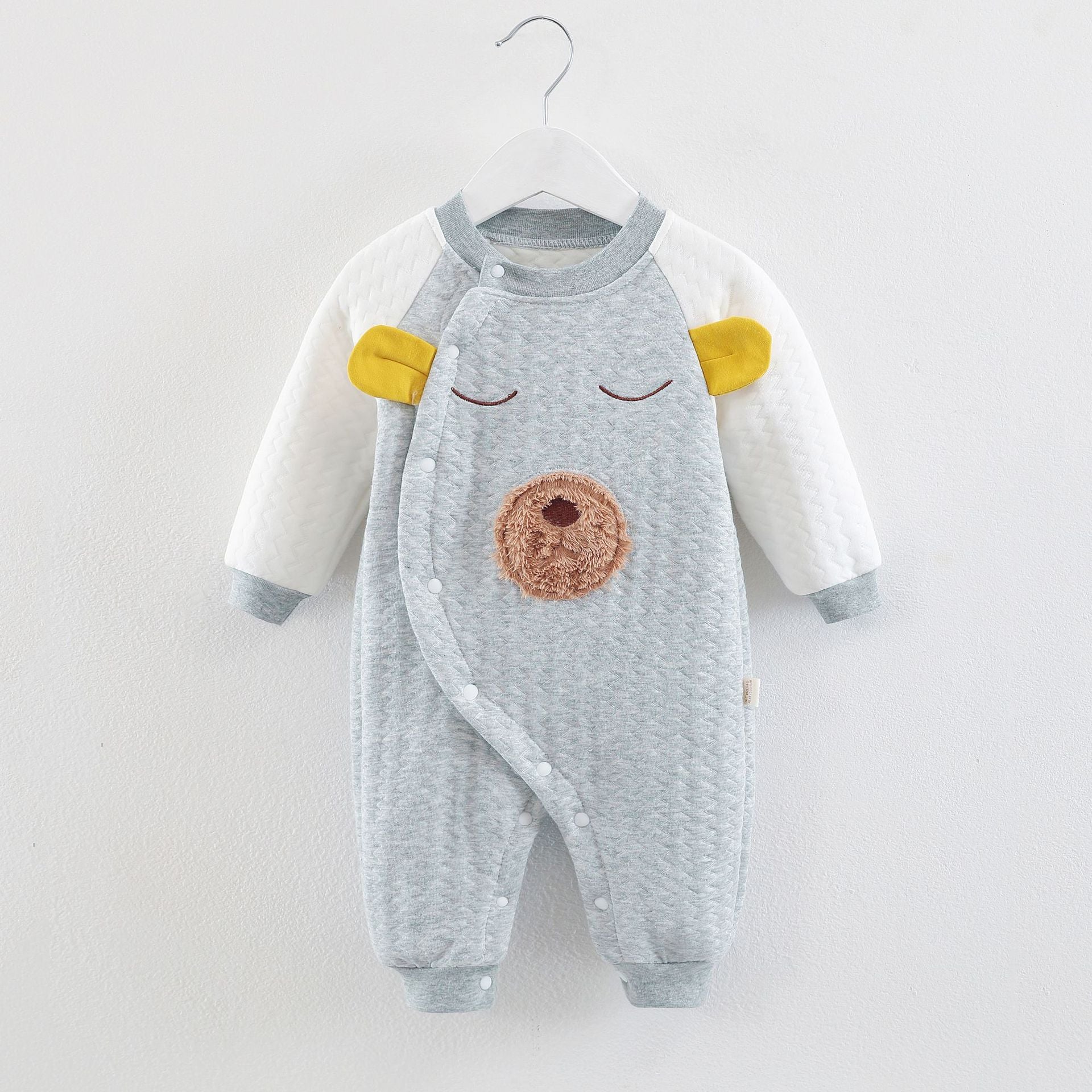 Baby Autumn Winter Cotton Three-layer Warm One-piece Thickened Rompers