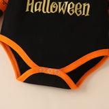 Baby Halloween Pumpkin Print Long Sleeve 3 Pcs Sets
