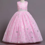 Kid Girl Puffy Tulle Princess Flower Party Piano Performance Dress