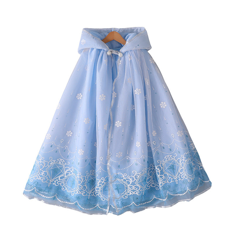 Kid Girl Elsa Christmas Cloaks Coats