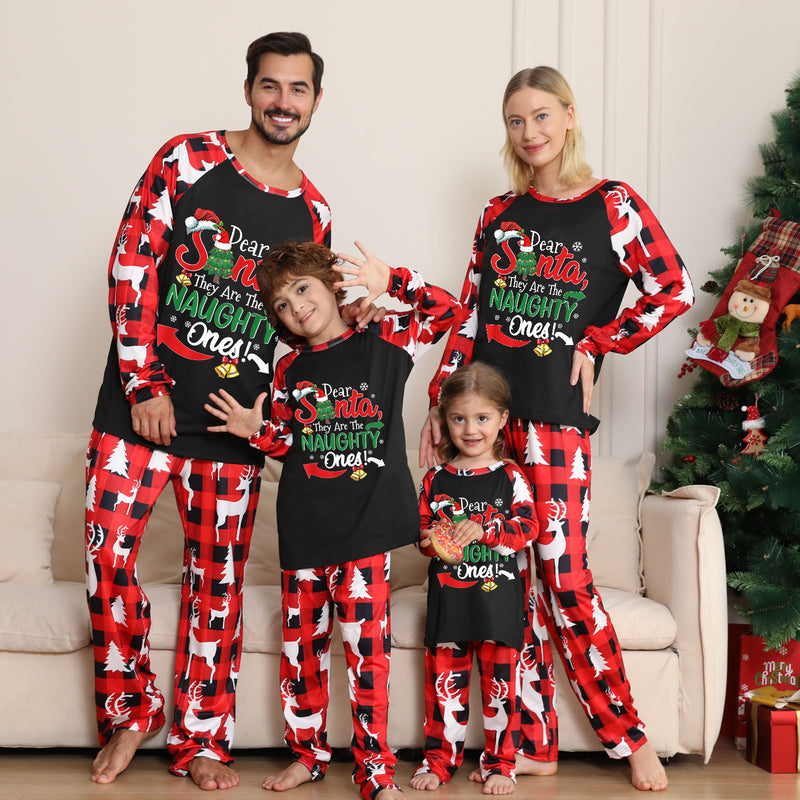 Family Matching Parent-child Loungewear Christmas Stitching Pajamas